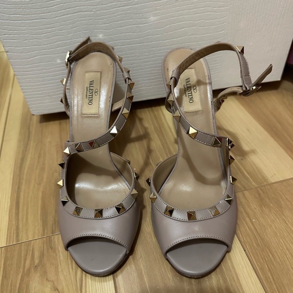 Valentino Women's Tan Studded Sandals